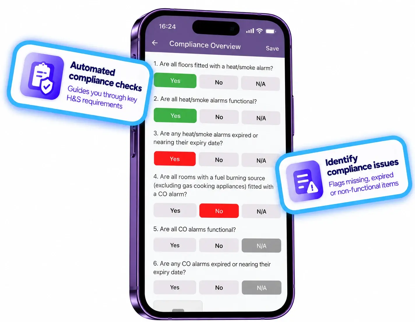 APR Compliance app screens