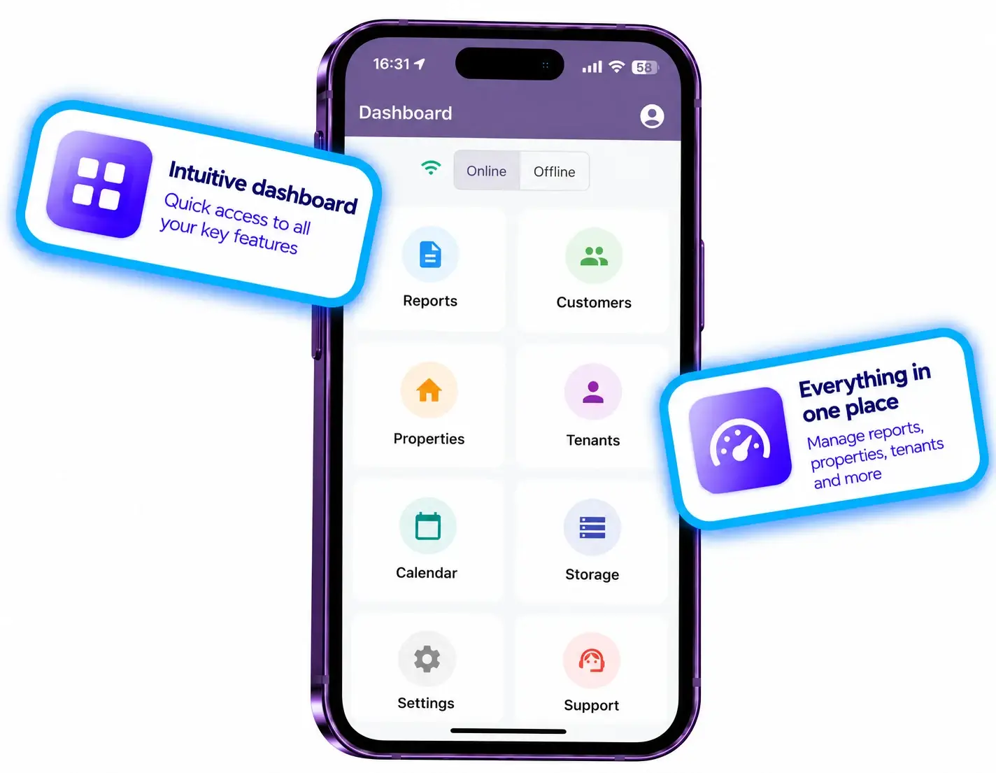 APR Intuitive Dashboard app screens