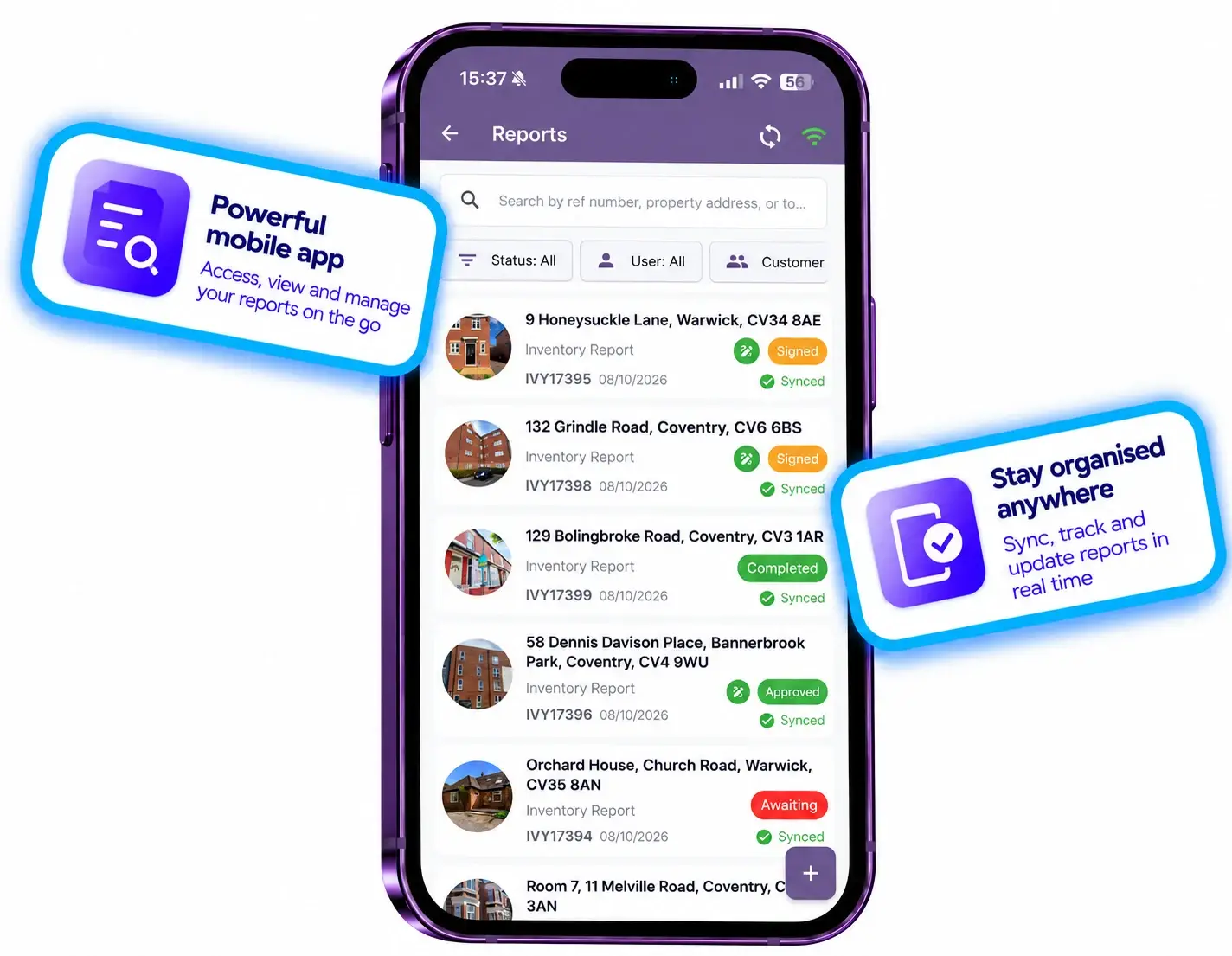 APR Mobile App app screens