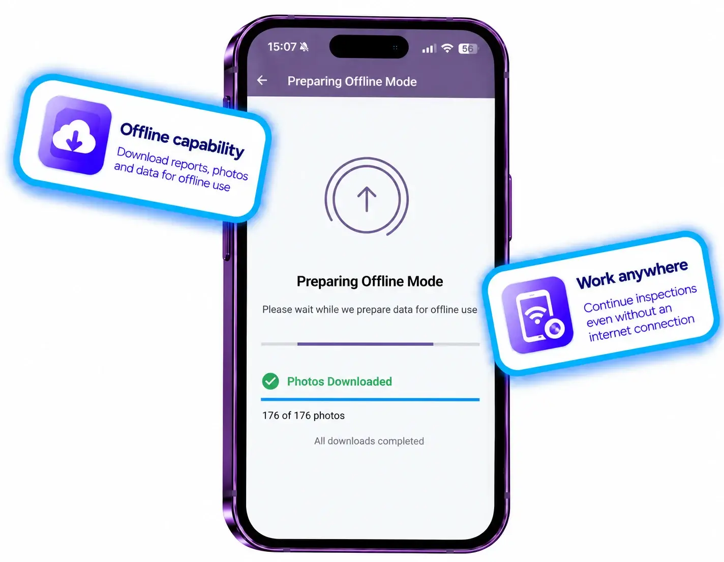 APR Offline Capability app screens