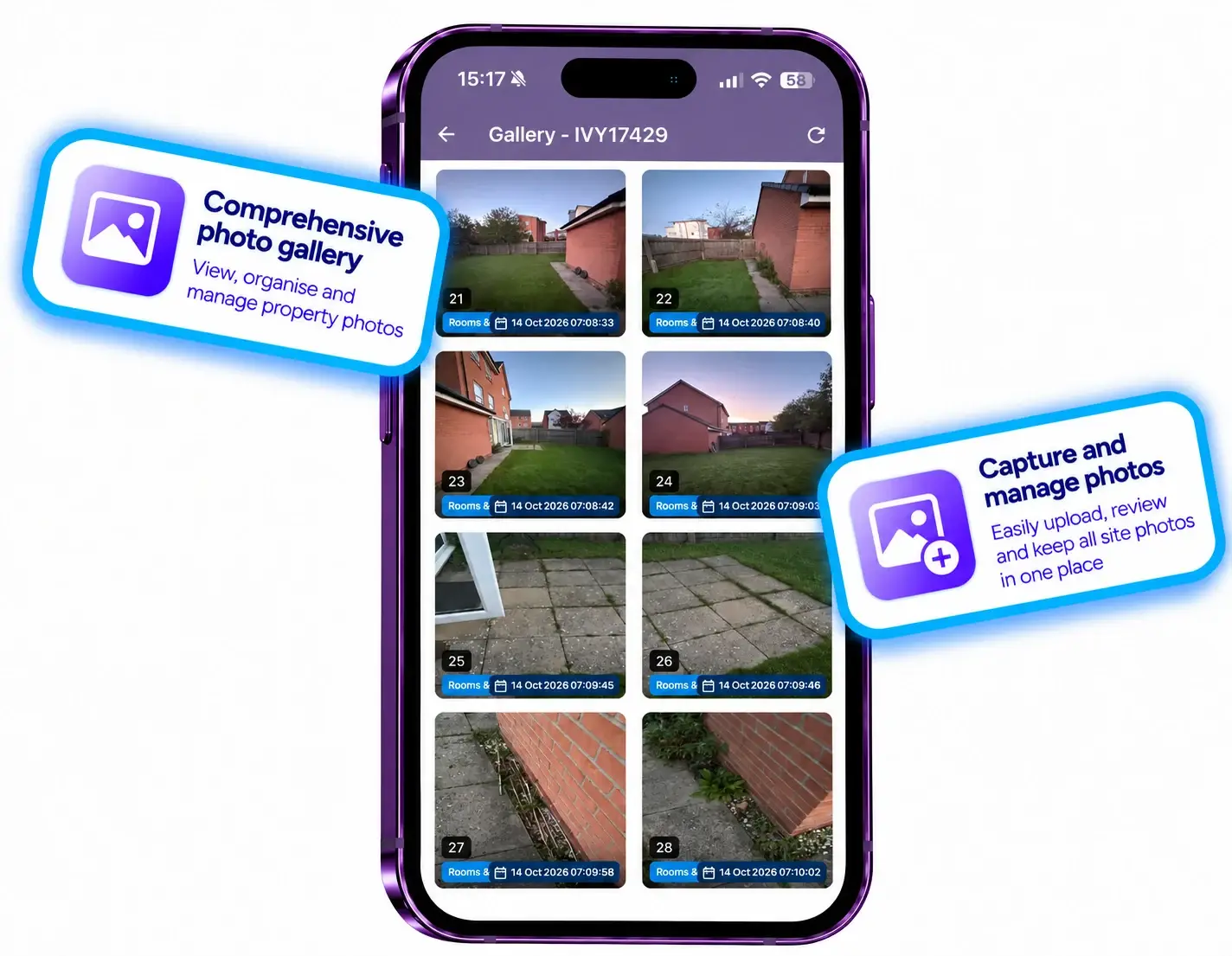 APR Photo Gallery app screens
