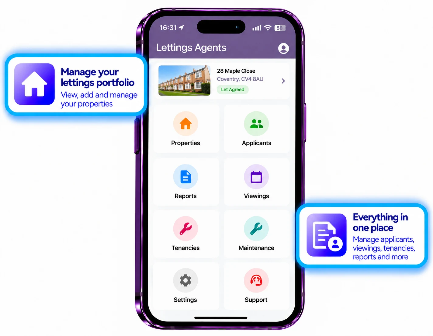 APR Letting Agents app screens
