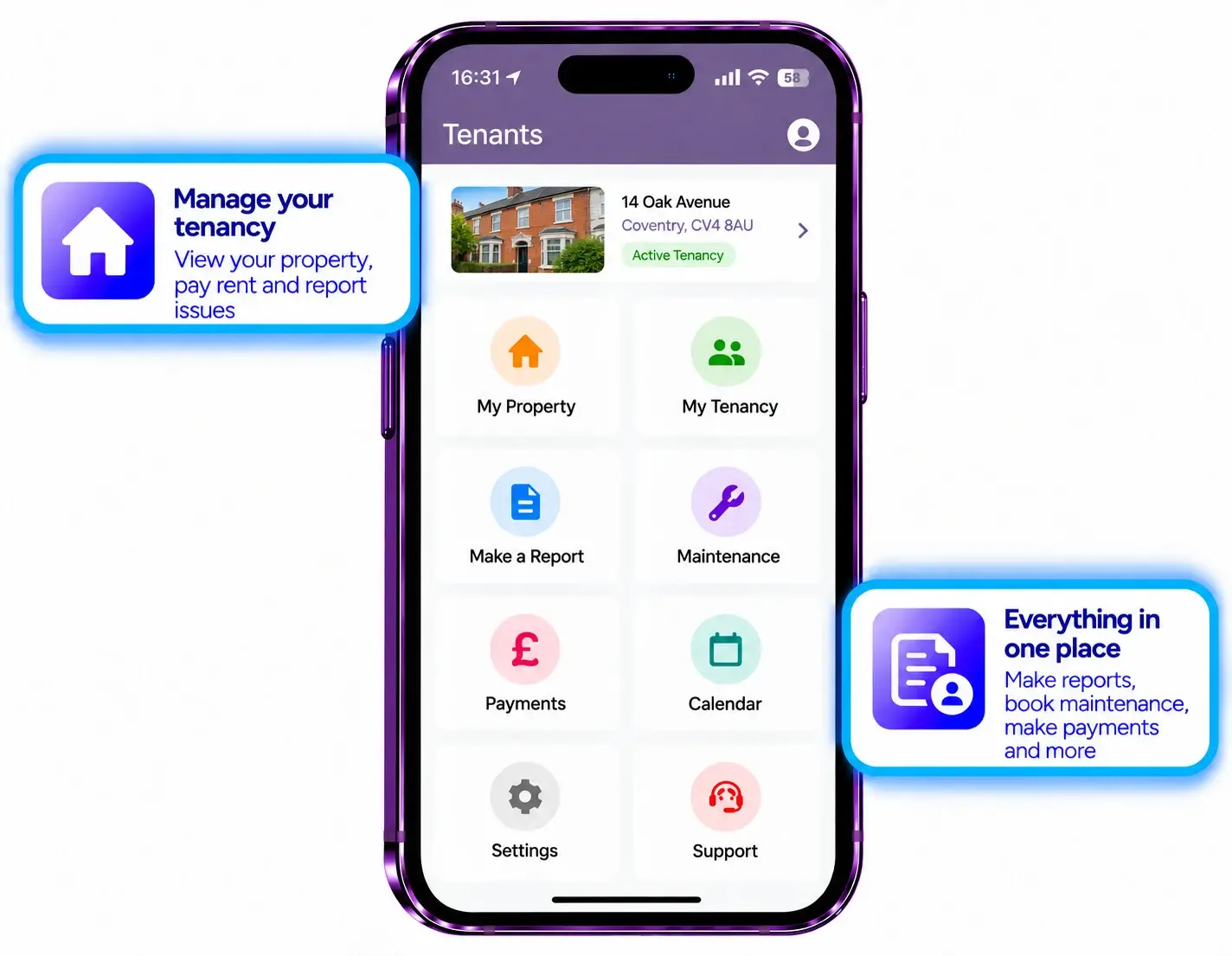 APR Tenants app screens